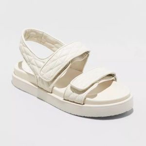 Ruthie Quilted Sandals Off White